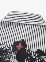 Street Dark Faux Two-Piece Striped Shirt - 2514 - Image 4