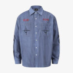 Streetwear Red Star Striped Long Sleeve Shirt