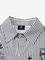 Street Dark Faux Two-Piece Striped Shirt - 2514 - Image 3