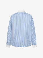 Retro Contrast Flocked Striped Long Sleeve Shirt - Image 3