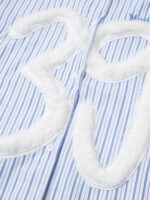 Retro Contrast Flocked Striped Long Sleeve Shirt - Image 7