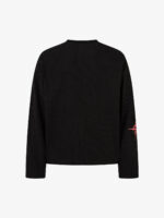 Letter Print Waffle Cross Long-Sleeved T-Shirt - Image 9
