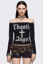Chaotic Angel Off-Shoulder Top