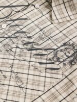 Street Print Lettering Plaid Long-Sleeve Shirt - Image 6