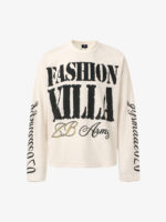 Retro Letter Print Long-Sleeved T-Shirt