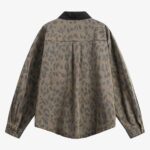 Vintage Distressed Cheetah Print Denim Shirt