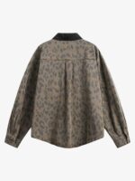 Vintage Distressed Cheetah Print Denim Shirt - Image 2