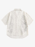 Exquisite Floral Embroidered Short-Sleeve Shirt - Image 2