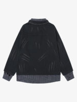 Wasteland Style Retro Washed Faux Two-Piece Shirt - Image 2