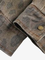 Vintage Distressed Cheetah Print Denim Shirt - Image 6