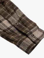 Retro Ripped Patchwork Long Sleeve Plaid Shirt - Image 7