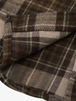 Retro Ripped Patchwork Long Sleeve Plaid Shirt - Image 9